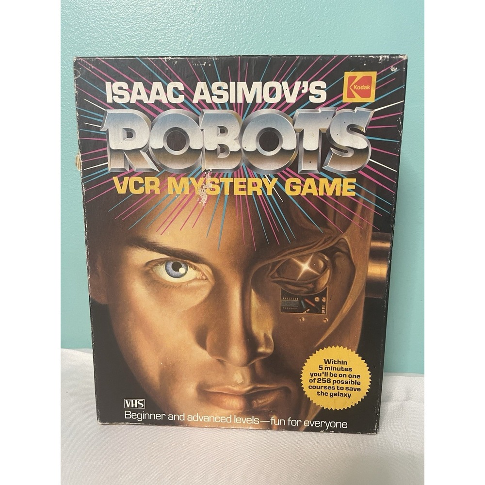 VINTAGE 1988‎ Isaac Asimov Robots VCR Mystery Gameby Kodak-Great Shape,Complete!